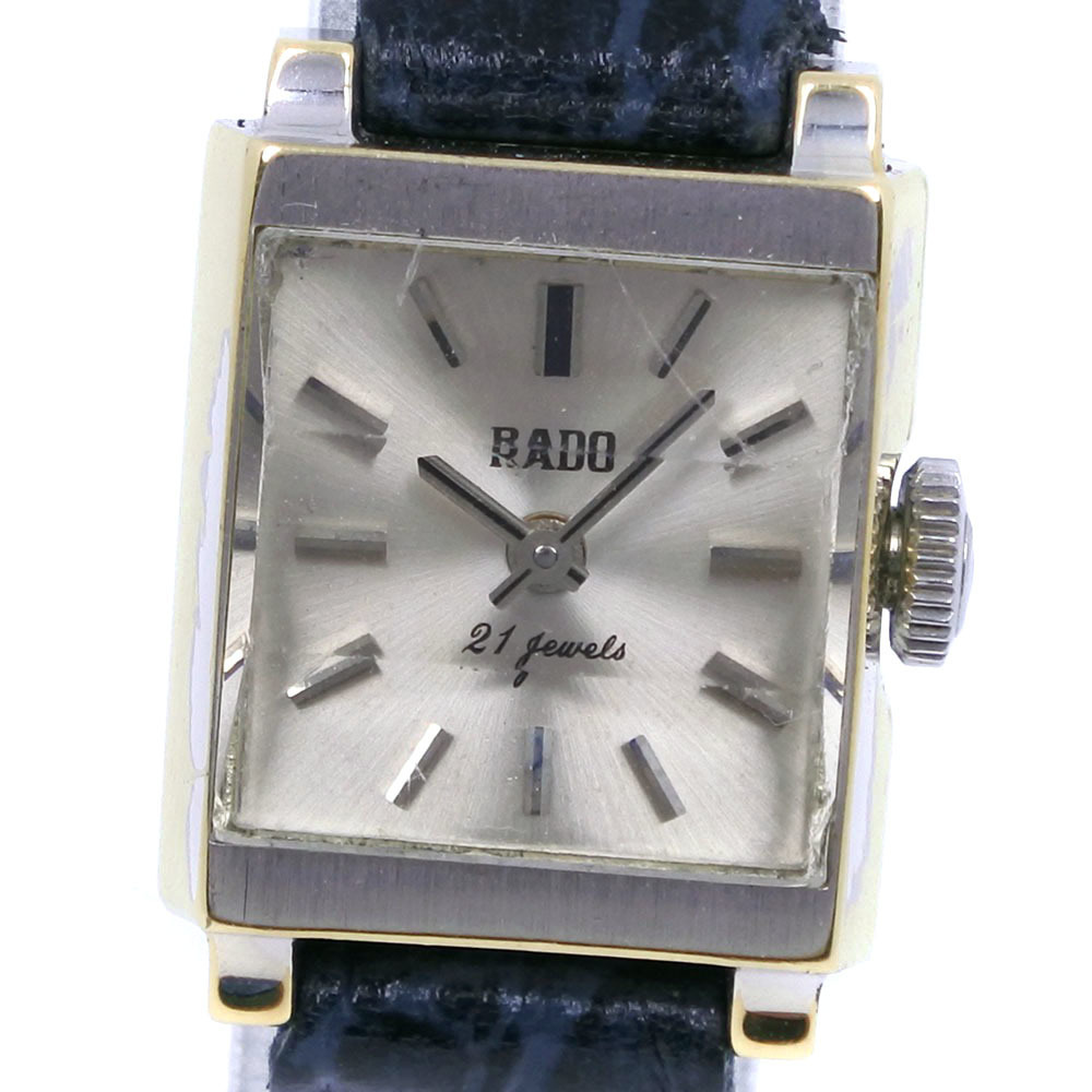Other Rado Stainless Steel Leather Manual Watch Silver Metal Automatic